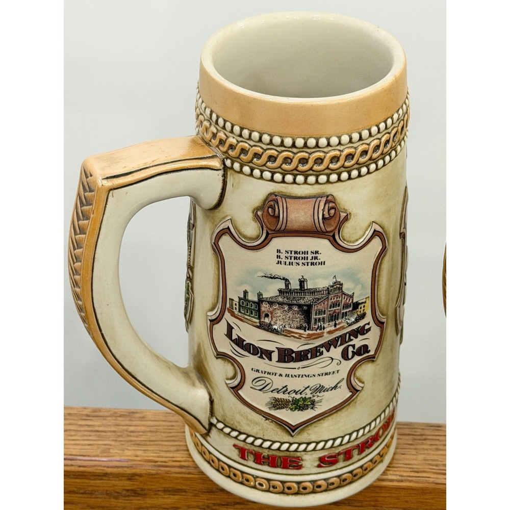 Vintage Stroh Brewery Beer Steins Set of 2 Heritage Series III #80370 #46893 - Picture 6 of 13